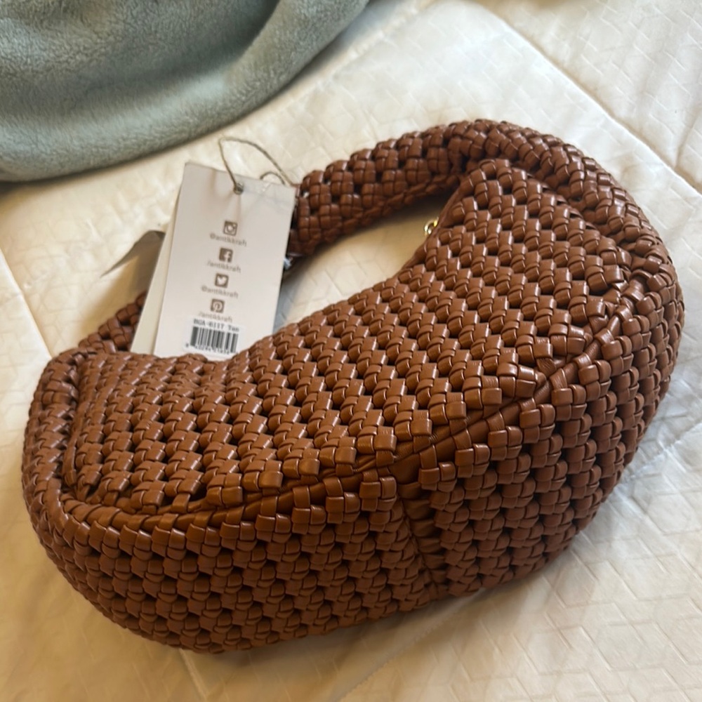Brown Woven Shoulder Bag - Picture 2 of 4